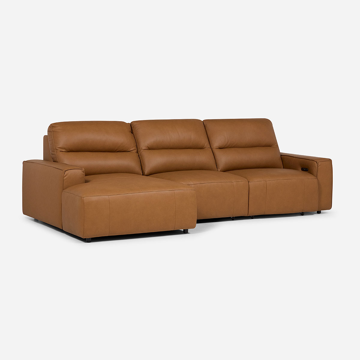 SOFÁ ROSEN CAMEL SECCIONAL RECLINABLE IZQUIERDO LIMBER CUERO - 1