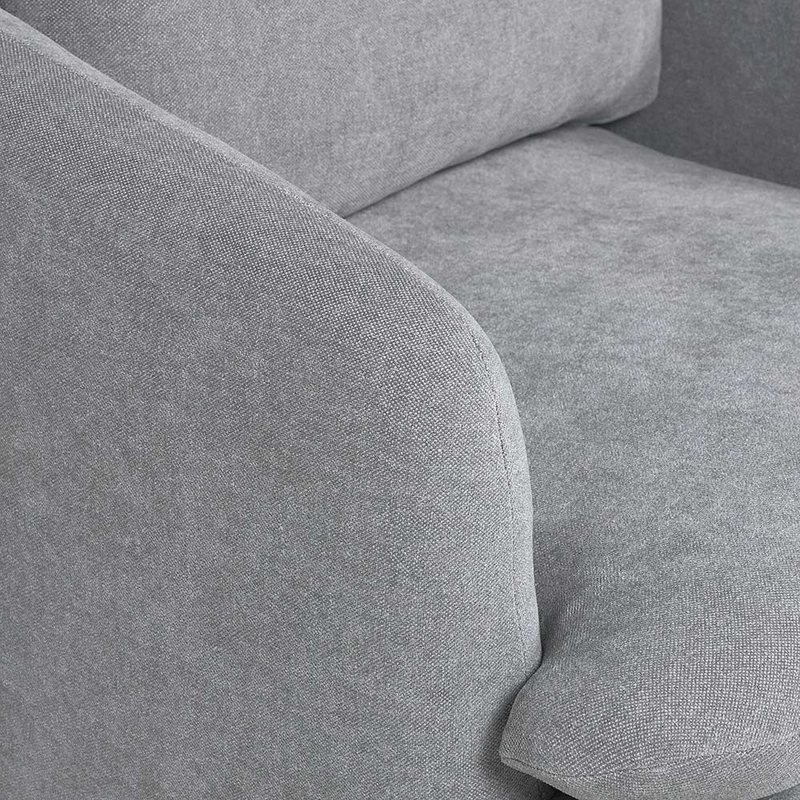POLTRONA GIRATORIA ROSEN NEWTON TELA GRIS PLATA - 4
