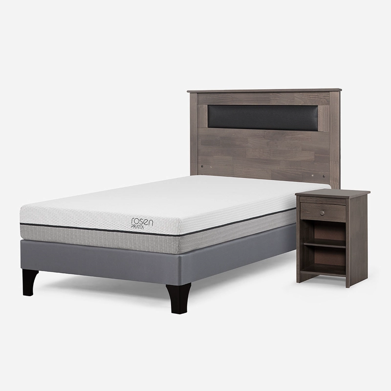 CAMA EUROPEA ROSEN PRATTA 1 PLAZA PATA MADERA + MUEBLES FERRARA GR - 2