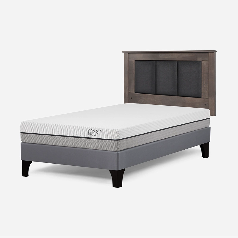 CAMA EUROPEA ROSEN PRATTA 1.5 PLAZAS PATA MADERA + RESPALDO RACHEL - 2