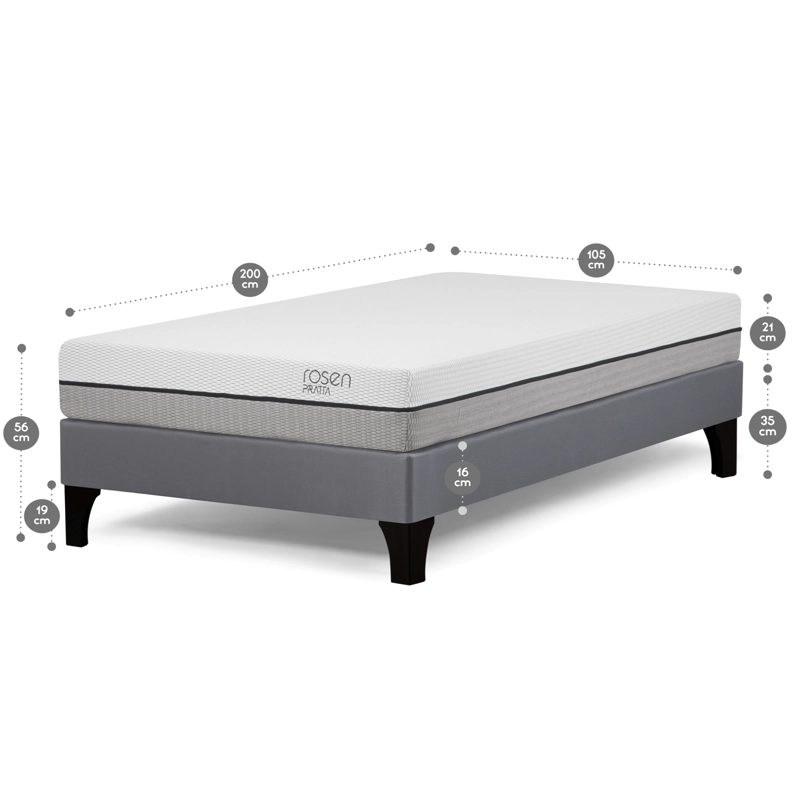 CAMA EUROPEA ROSEN PRATTA 1.5 PLAZAS 105X200 CM+ALMOHADA F. LIGHT - 2