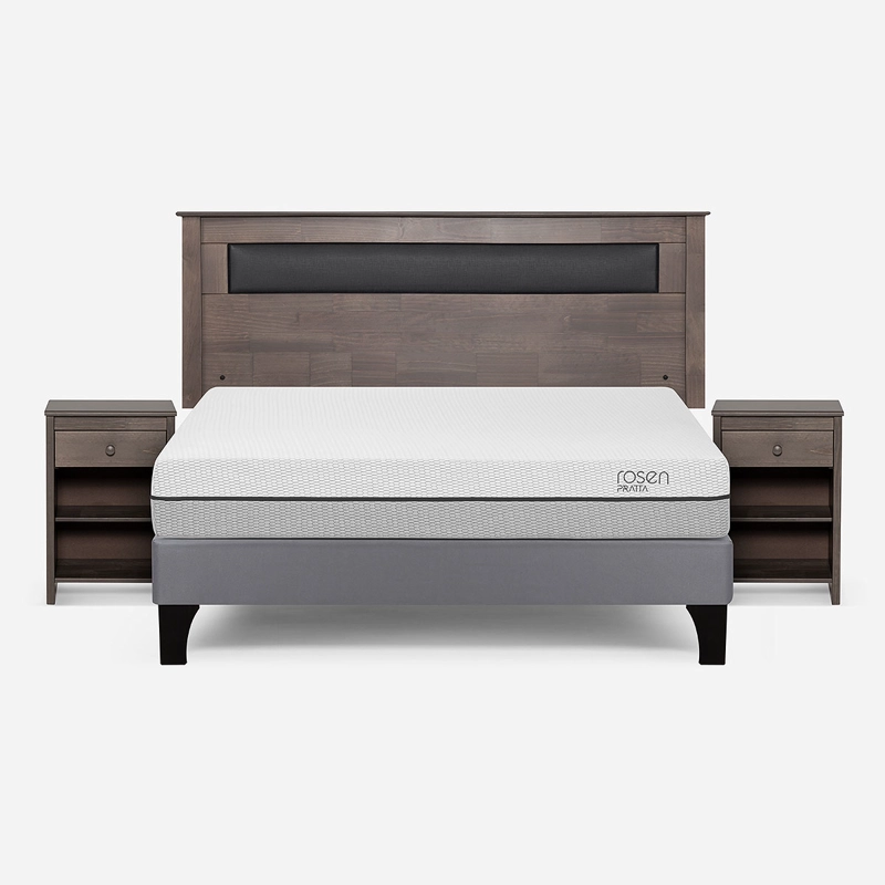 CAMA EUROPEA ROSEN PRATTA 2 PLAZAS BN PATA MADERA+ MUEBLES FERRARA - 1