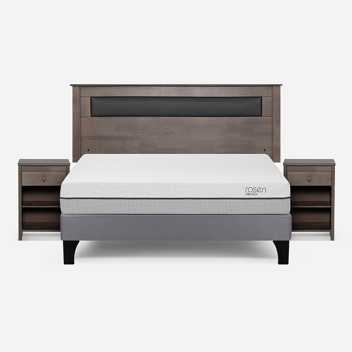 CAMA EUROPEA ROSEN PRATTA 2 PLAZAS BN PATA MADERA+ MUEBLES FERRARA - 1