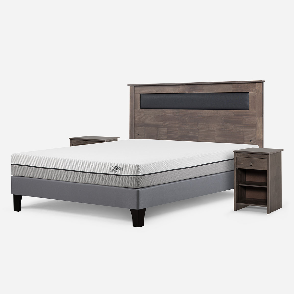CAMA EUROPEA ROSEN PRATTA 2 PLAZAS BN PATA MADERA+ MUEBLES FERRARA - 2