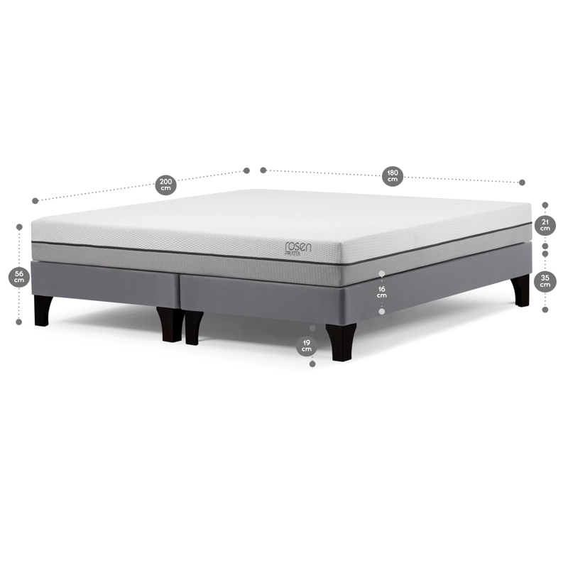 CAMA EUROPEA ROSEN PRATTA KING 180X200 CM + ALMOHADAS FIBRA LIGHT - 2
