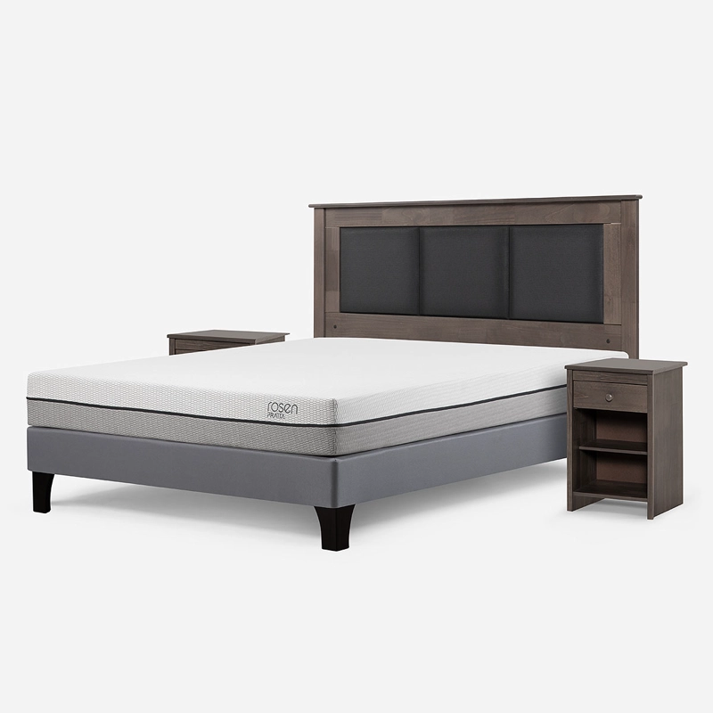 CAMA EUROPEA ROSEN PRATTA 2 PLAZAS BN P. MADERA+RESPALDO+VELADORES - 2