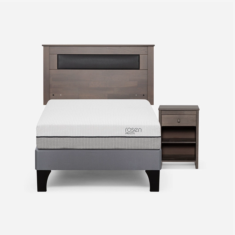 CAMA EUROPEA ROSEN PRATTA 1.5 PLAZAS P. MADERA+MUEBLES FERRARA GRA - 1
