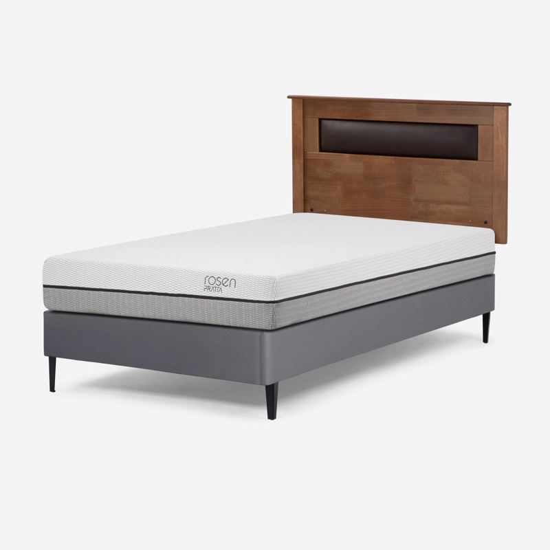 CAMA EUROPEA ROSEN PRATTA 1.5 PLAZAS PATA ACERO + RESPALDO FERRARA - 1
