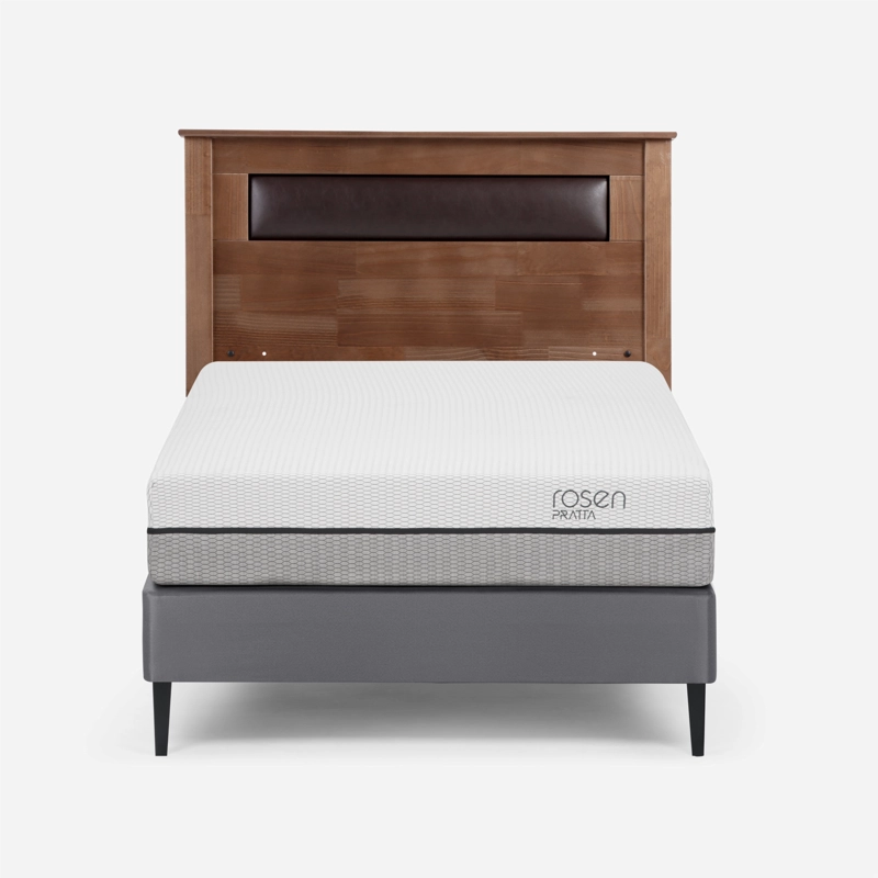 CAMA EUROPEA ROSEN PRATTA 1.5 PLAZAS PATA ACERO + RESPALDO FERRARA - 2