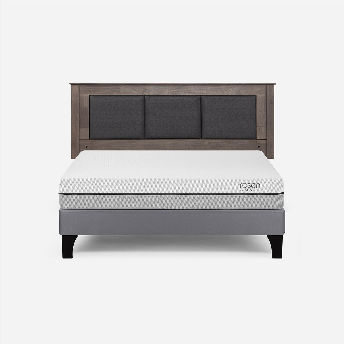 CAMA EUROPEA ROSEN PRATTA 2 PLAZAS BN PATA MADERA+ RESPALDO RACHEL - 1