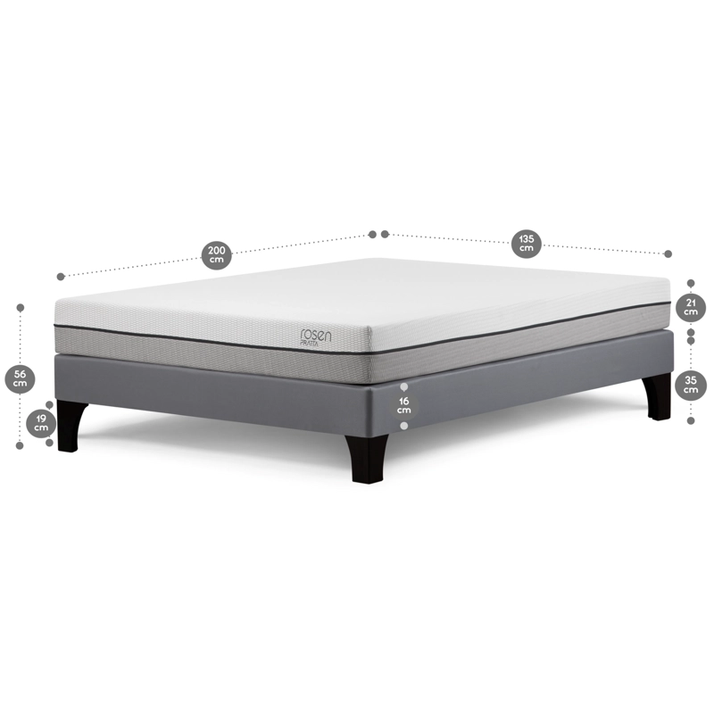CAMA EUROPEA ROSEN PRATTA FULL 135X200 CM + ALMOHADA FIBRA LIGHT - 2