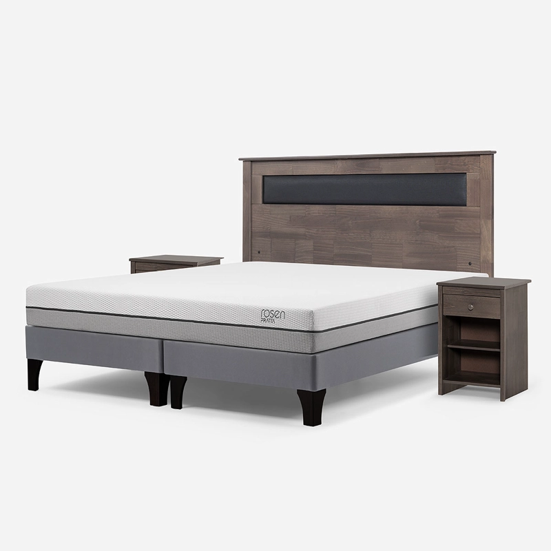 CAMA EUROPEA ROSEN PRATTA KING BD PATA MADERA + MUEBLES FERRARA - 2