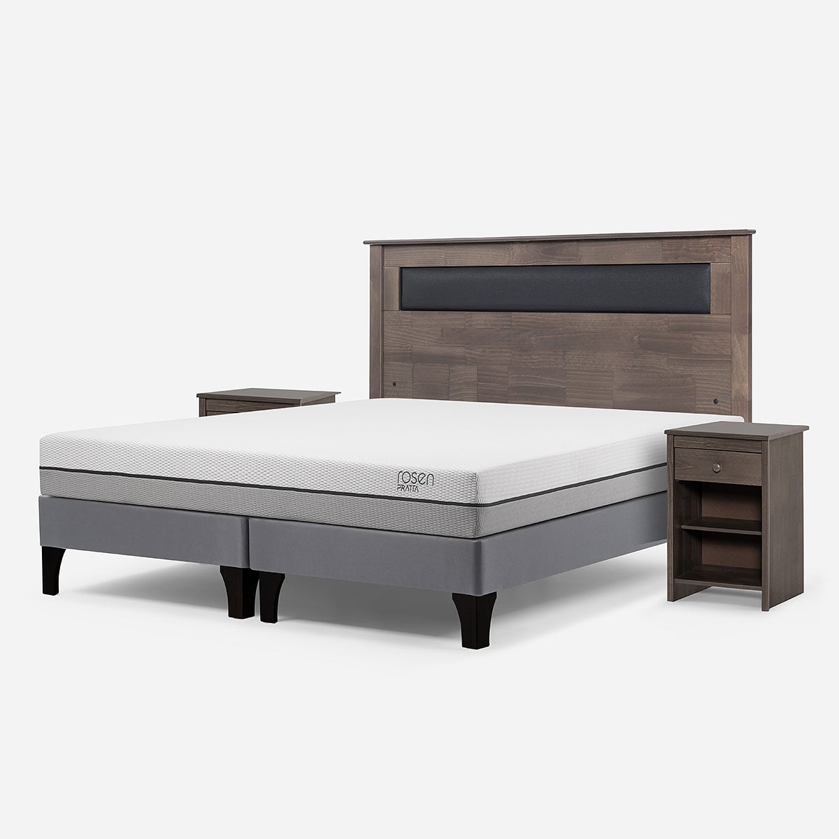 CAMA EUROPEA ROSEN PRATTA 2 PLAZAS BD PATA MADERA+ MUEBLES FERRARA - 2