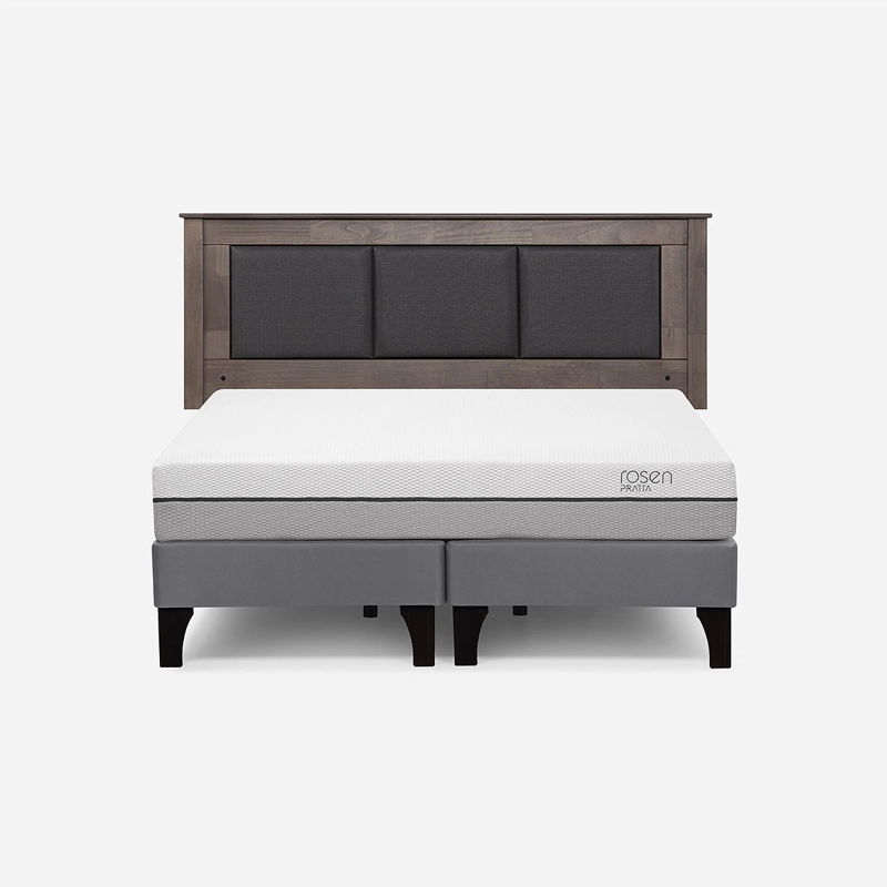 CAMA EUROPEA ROSEN PRATTA 2 PLAZAS BD PATA MADERA+ RESPALDO RACHEL - 1