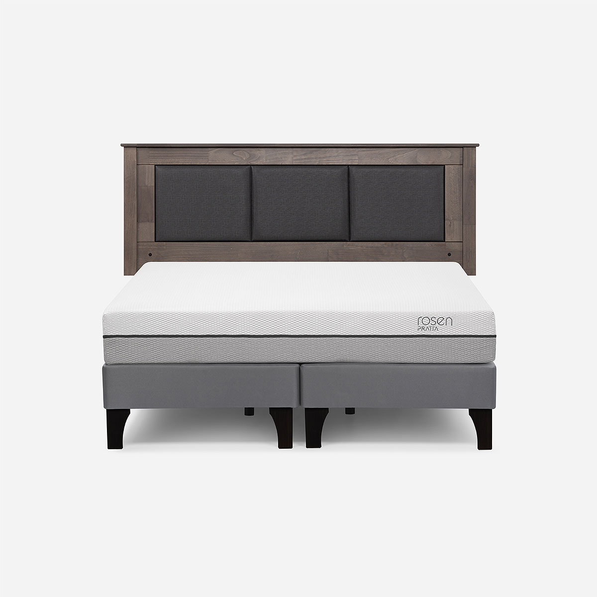 CAMA EUROPEA ROSEN PRATTA 2 PLAZAS BD PATA MADERA+ RESPALDO RACHEL - 1