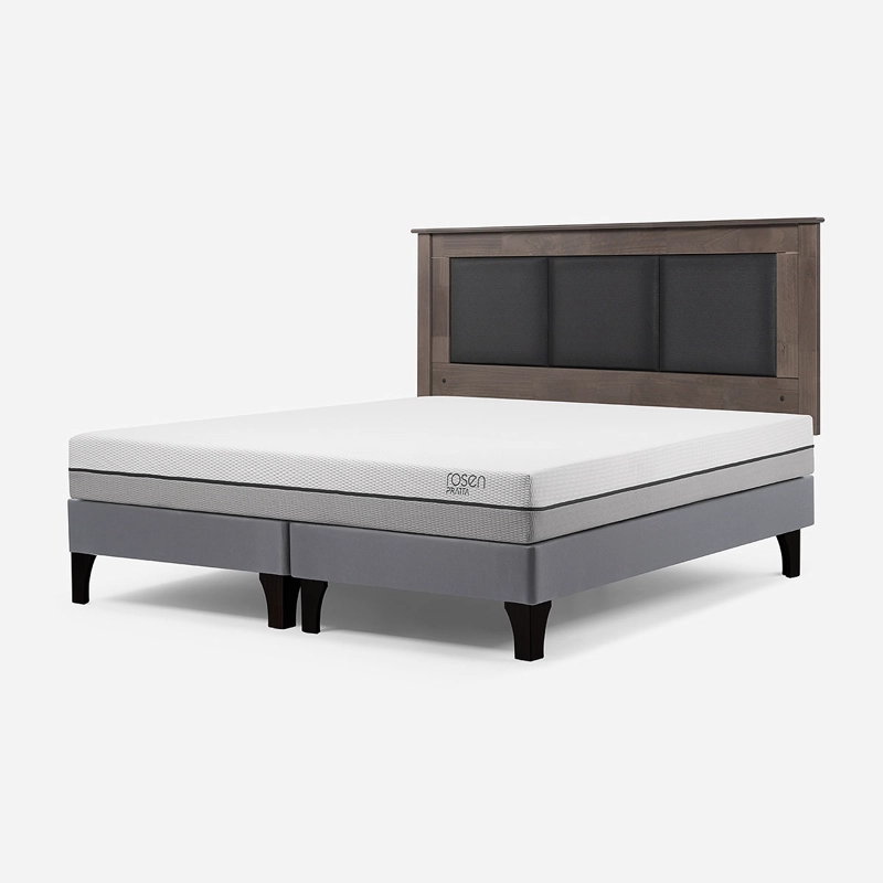 CAMA EUROPEA ROSEN PRATTA 2 PLAZAS BD PATA MADERA+ RESPALDO RACHEL - 2