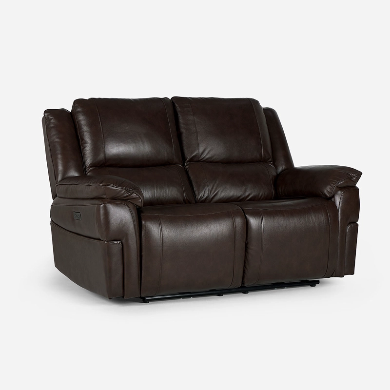SOFÁ ROSEN 2 CUERPOS CUERO CAFE RECLINABLE JEFF ELÉCTRICO CHESTNUT - 2