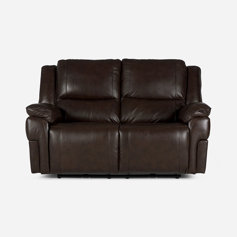 SOFÁ ROSEN 2 CUERPOS CUERO CAFE RECLINABLE JEFF ELÉCTRICO CHESTNUT - 4