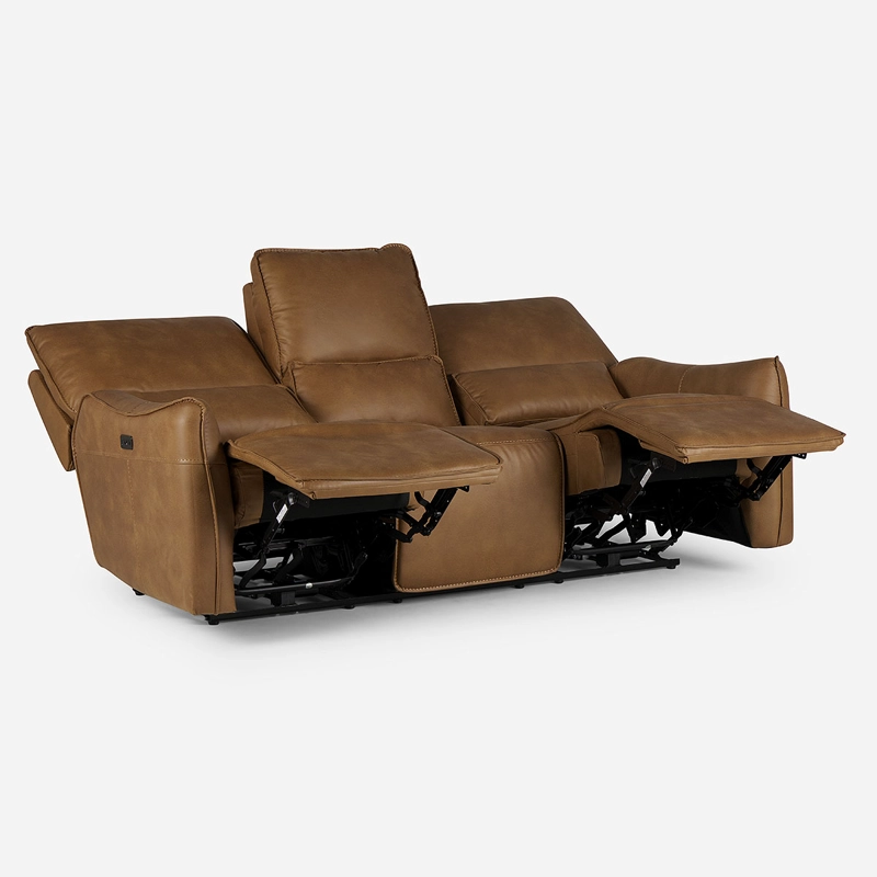 SOFÁ ROSEN 3 CUERPOS CAMEL RECLINABLE MATT ELÉCTRICO TELA - 1