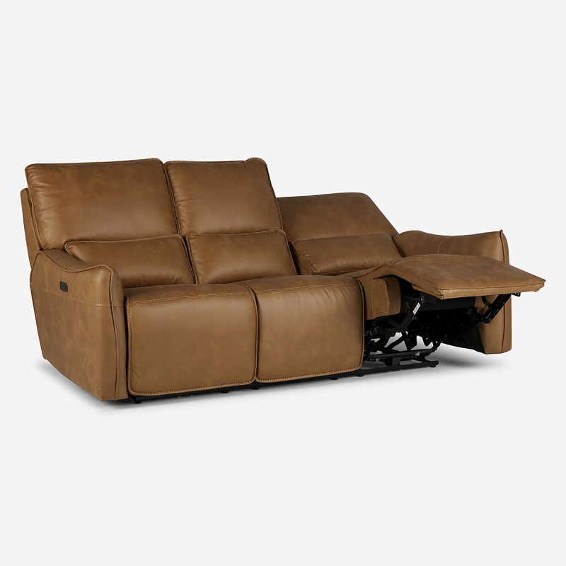 SOFÁ ROSEN 3 CUERPOS CAMEL RECLINABLE MATT ELÉCTRICO TELA - 3