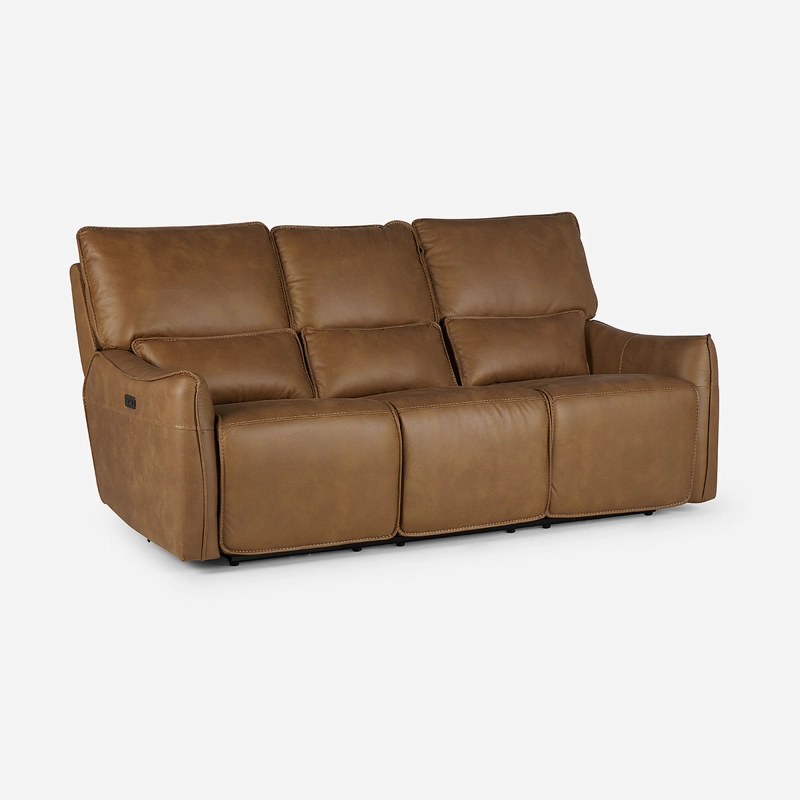 SOFÁ ROSEN 3 CUERPOS CAMEL RECLINABLE MATT ELÉCTRICO TELA - 4