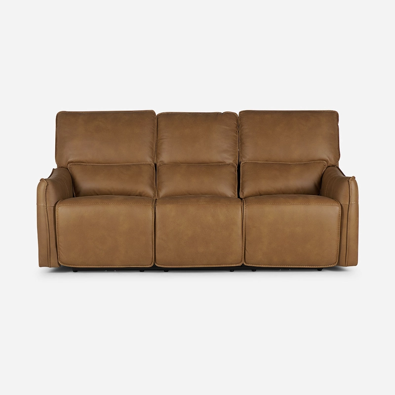 SOFÁ ROSEN 3 CUERPOS CAMEL RECLINABLE MATT ELÉCTRICO TELA - 5