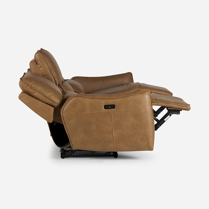 SOFÁ ROSEN 3 CUERPOS CAMEL RECLINABLE MATT ELÉCTRICO TELA - 7