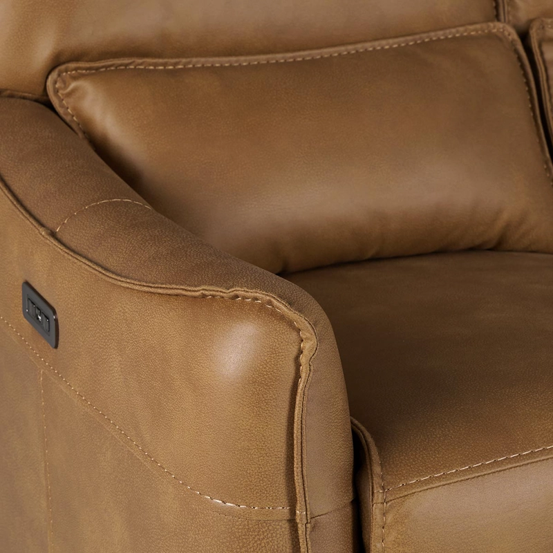 SOFÁ ROSEN 3 CUERPOS CAMEL RECLINABLE MATT ELÉCTRICO TELA - 8