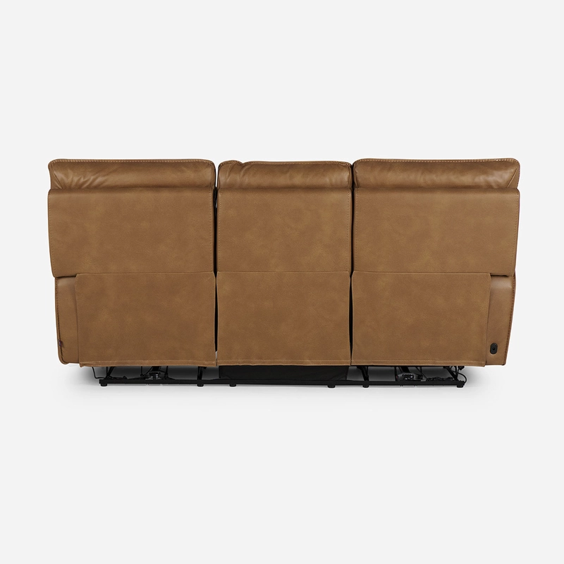 SOFÁ ROSEN 3 CUERPOS CAMEL RECLINABLE MATT ELÉCTRICO TELA - 9