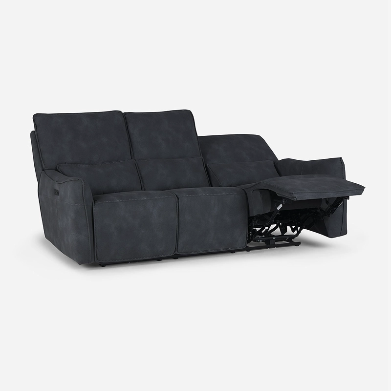 SOFÁ ROSEN 3 CUERPOS GRAFITO RECLINABLE MATT ELÉCTRICO TELA - 4