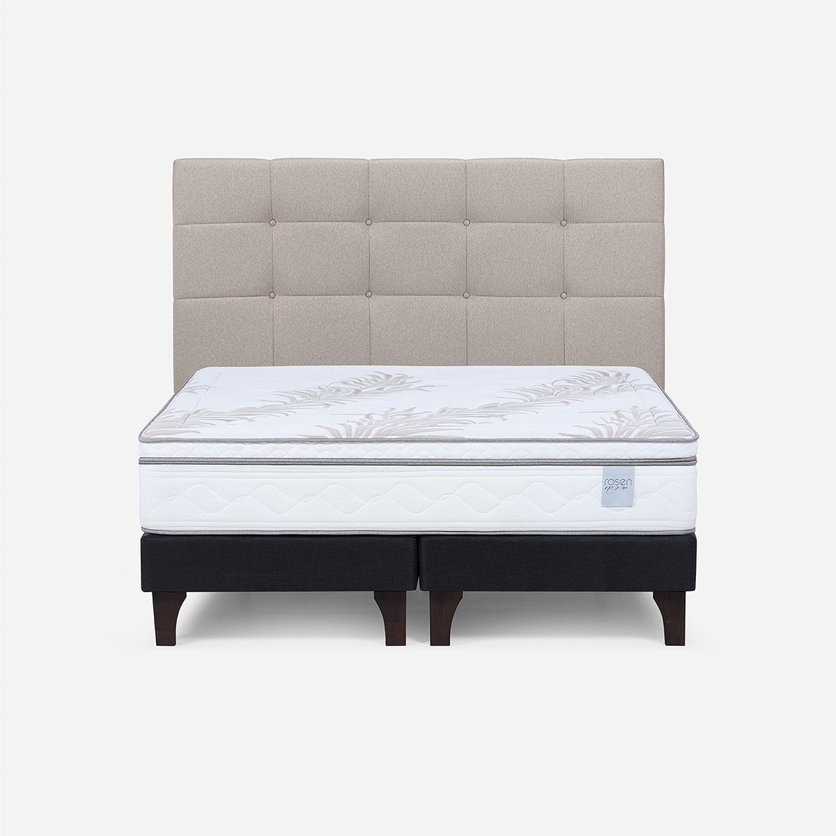 CAMA EUROPEA ROSEN NEO PLUS 2 PLAZAS 150X200+RESPALDO ISSEY BEIGE - 1