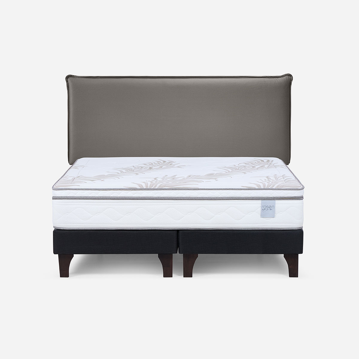 CAMA EUROPEA ROSEN NEO PLUS KING 180X200 CM+RESPALDO MAURICE CAFÉ - 1