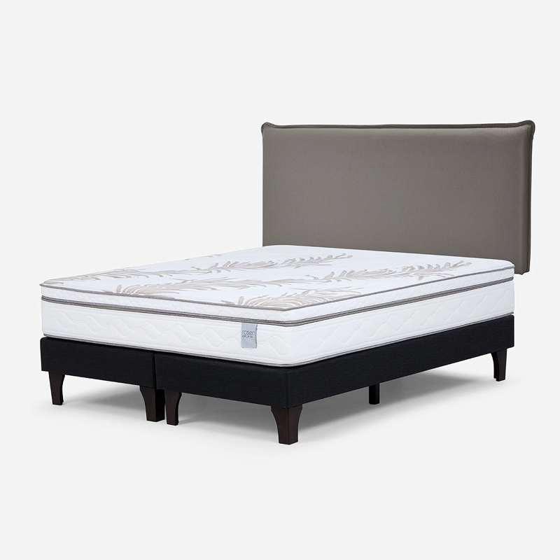 CAMA EUROPEA ROSEN NEO PLUS KING 180X200 CM+RESPALDO MAURICE CAFÉ - 3