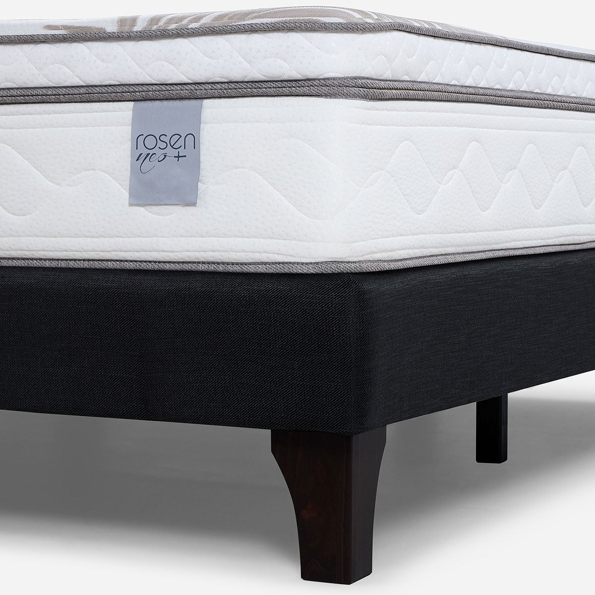 CAMA EUROPEA ROSEN NEO PLUS KING 180X200 CM + RESPALDO ISSEY BEIGE - 5