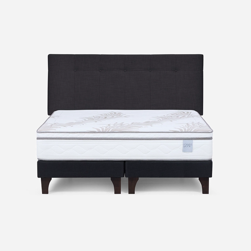 CAMA EUROPEA ROSEN NEO PLUS KING + RESPALDO NEW BENNET GRAFITO - 1
