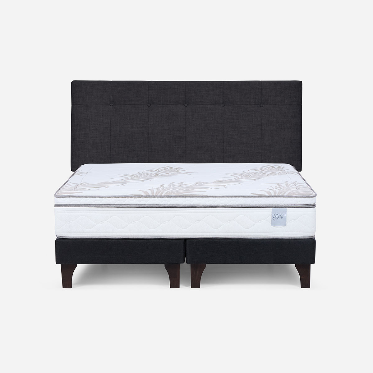 CAMA EUROPEA ROSEN NEO PLUS KING + RESPALDO NEW BENNET GRAFITO - 1