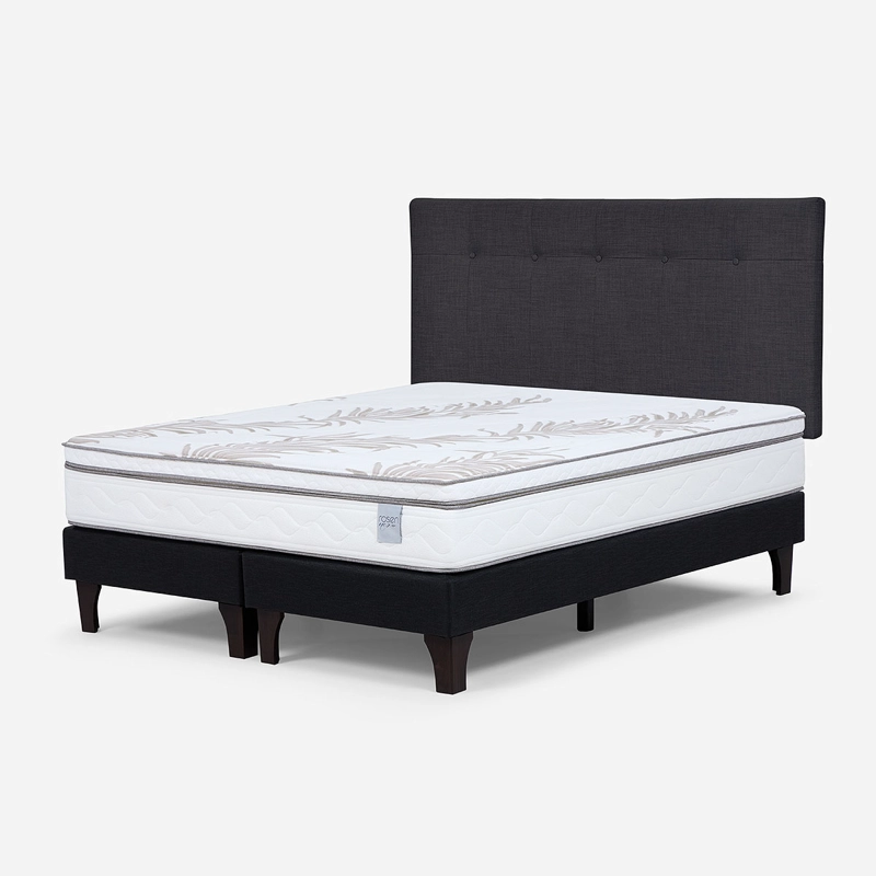 CAMA EUROPEA ROSEN NEO PLUS KING + RESPALDO NEW BENNET GRAFITO - 3
