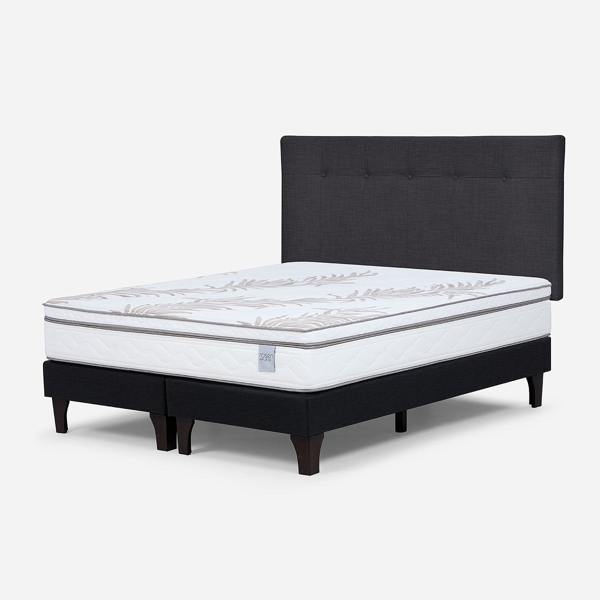 CAMA EUROPEA ROSEN NEO PLUS KING + RESPALDO NEW BENNET GRAFITO - 3
