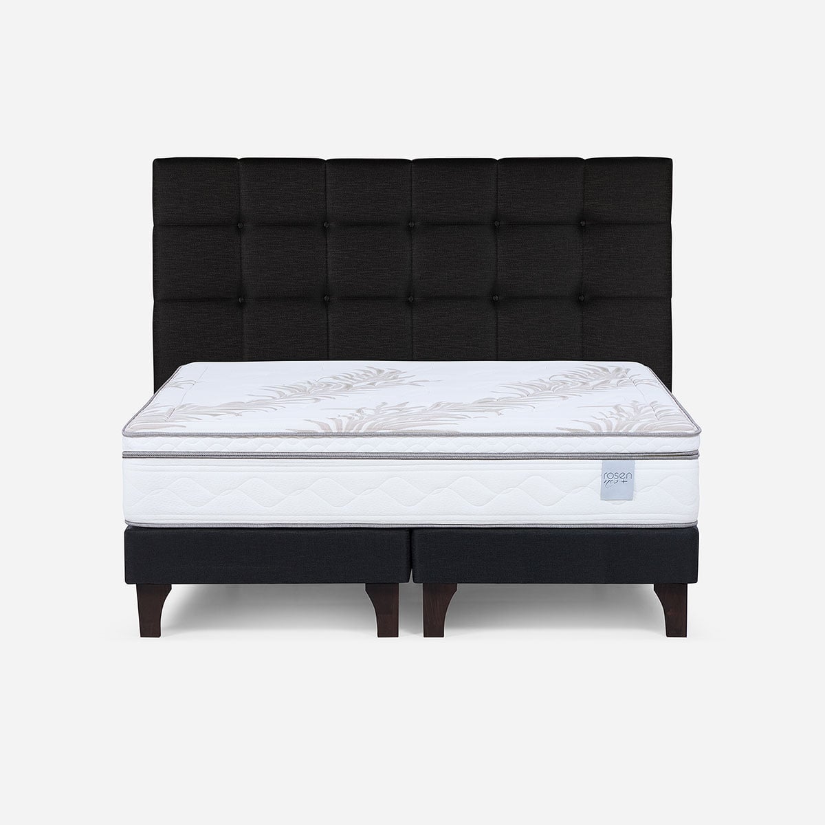 CAMA EUROPEA ROSEN NEO PLUS KING 180X200 CM+RESPALDO ISSEY GRAFITO - 1