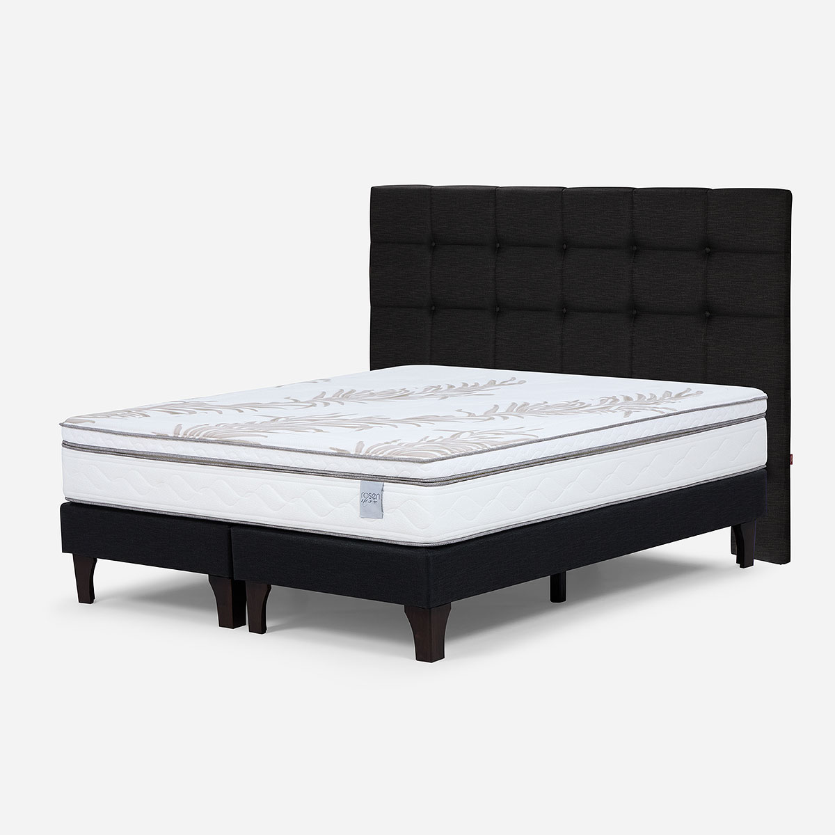 CAMA EUROPEA ROSEN NEO PLUS KING 180X200 CM+RESPALDO ISSEY GRAFITO - 3