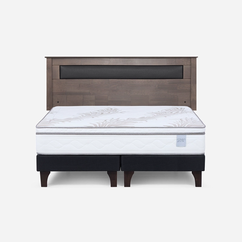 CAMA EUROPEA ROSEN NEO PLUS KING 180X200 CM + RESPALDO FERRARA - 1