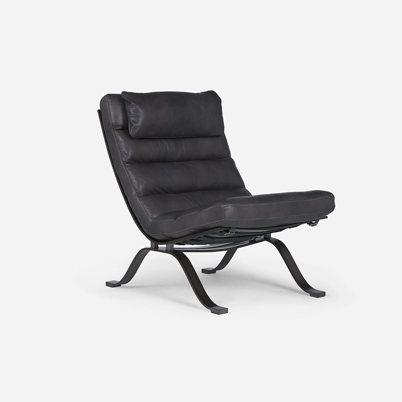 POLTRONA ROSEN ASTORIA CUERO ACERO - 1
