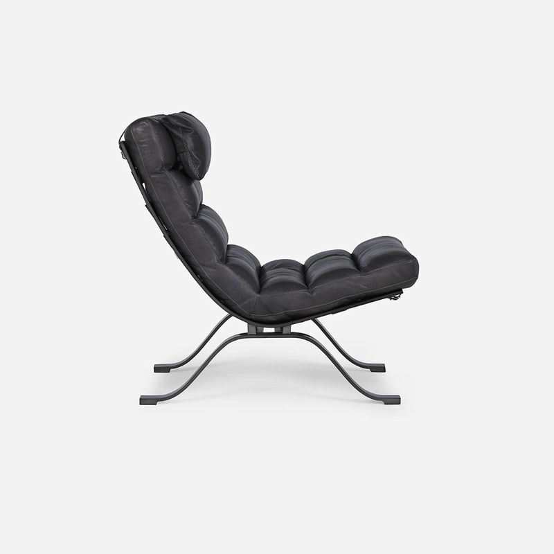 POLTRONA ROSEN ASTORIA CUERO ACERO - 3