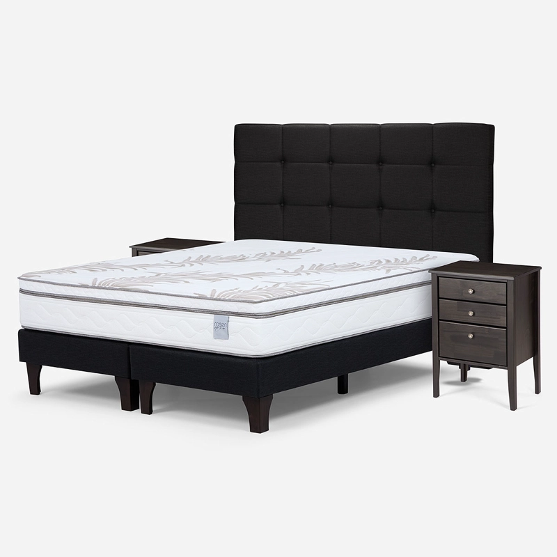 CAMA EUROPEA ROSEN NEO PLUS 2 PLAZAS + MUEBLES ISSEY GRAFITO - 2
