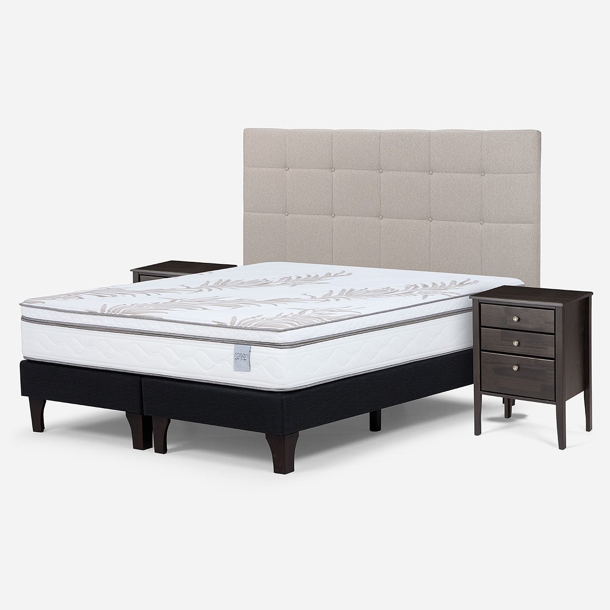 CAMA EUROPEA ROSEN NEO PLUS KING + MUEBLES ISSEY BEIGE - 2