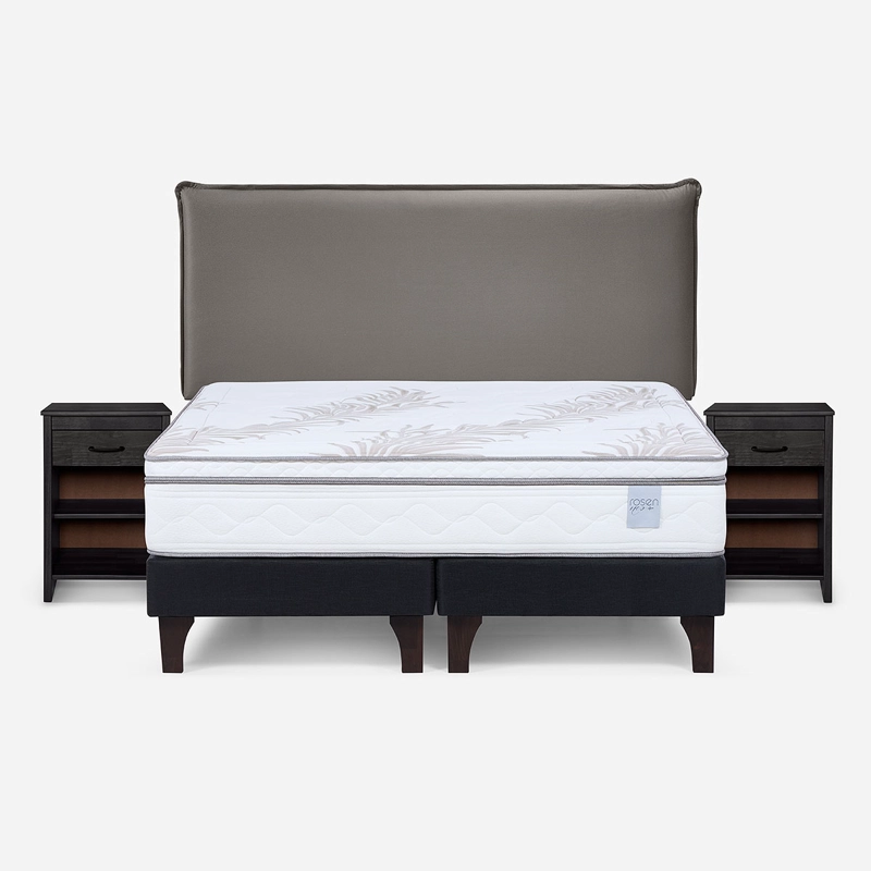 CAMA EUROPEA ROSEN NEO PLUS 2 PLAZAS + MUEBLES MAURICE - 1