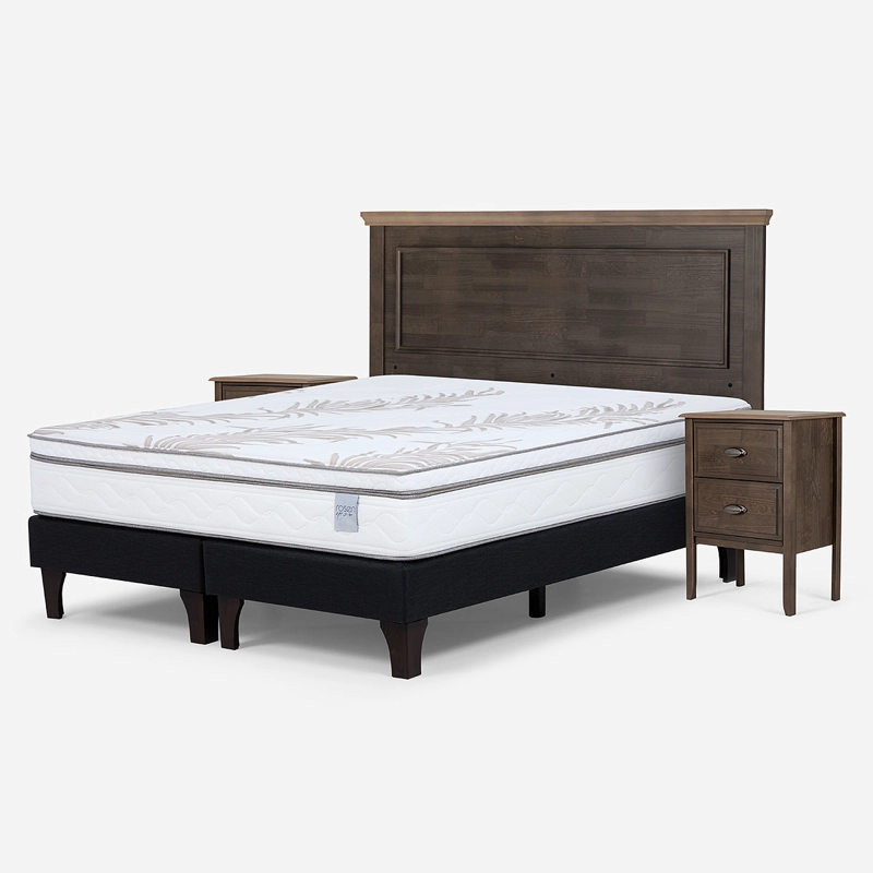 CAMA EUROPEA ROSEN NEO PLUS KING + RESPALDO + VELADORES ANNA - 2