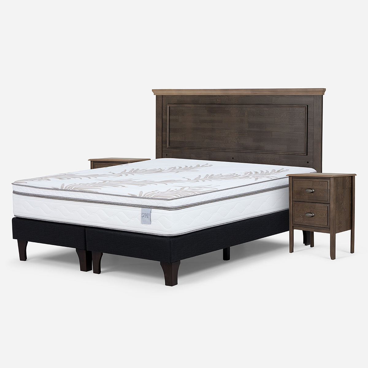 CAMA EUROPEA ROSEN NEO PLUS KING + RESPALDO + VELADORES ANNA - 2