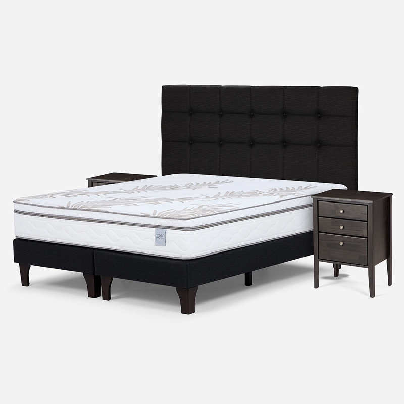 CAMA EUROPEA ROSEN NEO PLUS KING + MUEBLES ISSEY GRAFITO - 2