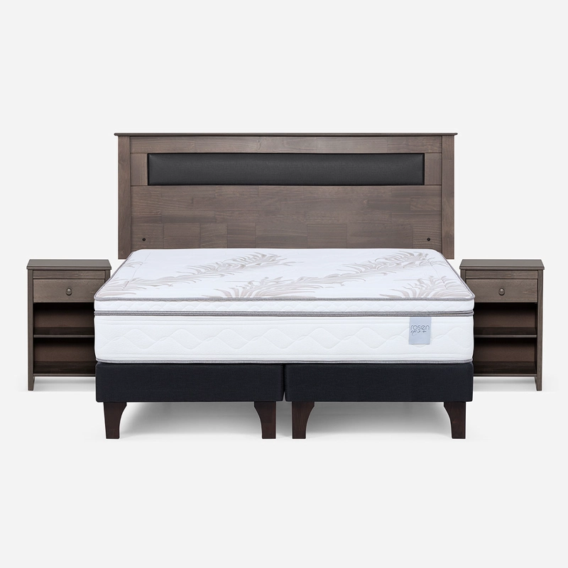 CAMA EUROPEA ROSEN NEO PLUS 2 PLAZAS + MUEBLES FERRARA - 1